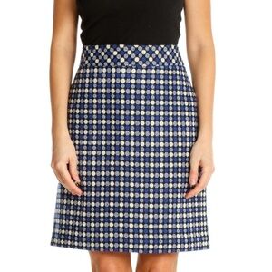 Talbots Blue Printed Brunch A-Line Skirt Size 8